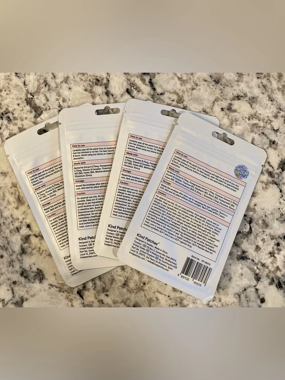 NEW Kind Patches Lot of 4 Berberine Patches